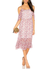 Load image into Gallery viewer, Rebecca Minkoff Buffy Cold Shoulder Floral Print Georgette Pink A-Line Dress XS - Luxe Fashion Finds