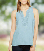 Load image into Gallery viewer, Soft Joie Women's Kerryn Sleeveless Embroidered Chambray Vintage Blue Top -XS - Luxe Fashion Finds