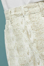 Load image into Gallery viewer, Paige Jamine Mini Skirt, Raw Hem White Denim, Sonoran Snake Print - Luxe Fashion Finds