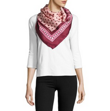 Load image into Gallery viewer, Kate Spade Women's Silk Floral Moroccan Tile Square Scarf - Pink Sand - 34" x 34" - Luxe Fashion Finds
