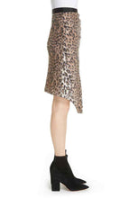 Load image into Gallery viewer, Joie Ornica Leopard Print Asymmetrical Draped Knee Length Ruched Skirt. - Luxe Fashion Finds