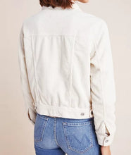 Load image into Gallery viewer, Anthropologie Trucker Jacket Womens Large Off White AG Corduroy Cropped