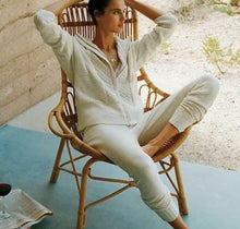 Load image into Gallery viewer, Anthropologie Jacket Womens Large Off White Quilted Zip Mock Neck Cardigan