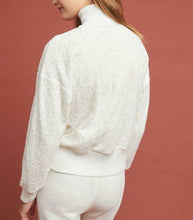 Load image into Gallery viewer, Anthropologie Jacket Womens Large Off White Quilted Zip Mock Neck Cardigan