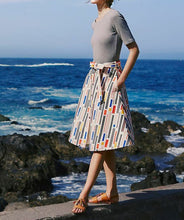 Load image into Gallery viewer, Anthropologie Skirt Womens 6  A-Line 50’s Midi Button Front Belted, Hutch