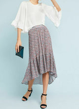 Load image into Gallery viewer, Anthropologie Skirt Womens Medium Petite Pink Midi Floral Chiffon Asymmetric Hem