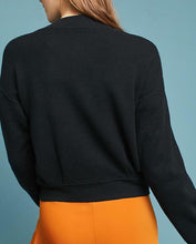 Load image into Gallery viewer, Anthropologie Sweater Womens Small Black Cardigan Crop Beaded Stars Snap Front