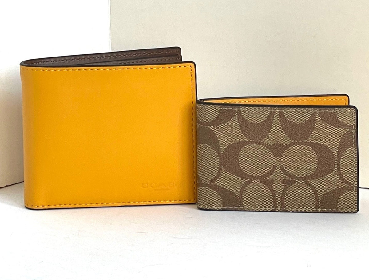 Mens leather coach wallet outlet
