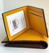 Load image into Gallery viewer, Coach Men’s 3 In 1 Billfold ID Wallet Signature Canvas Leather, Yellow C4333