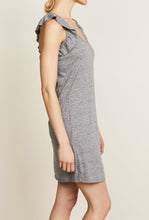 Load image into Gallery viewer, Current Elliott Dress Womens Large Gray Scoop Neck Ruffle Cadence Jersey Mini