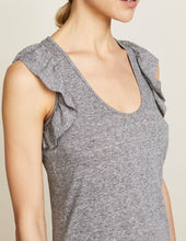 Load image into Gallery viewer, Current Elliott Dress Womens Large Gray Scoop Neck Ruffle Cadence Jersey Mini