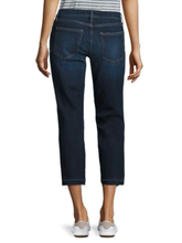 Load image into Gallery viewer, Current Elliott Jean 30 Womens Straight Leg Crop Mid-Rise Stretch Raw Hem, Blue
