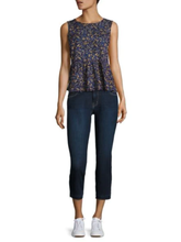 Load image into Gallery viewer, Current Elliott Jean 30 Womens Straight Leg Crop Mid-Rise Stretch Raw Hem, Blue