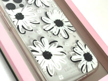 Load image into Gallery viewer, Kate Spade iPhone 12 12 Pro Case White Black Daisy Glitter Clear Hard Shell Cover