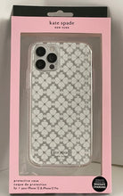Load image into Gallery viewer, Kate Spade iPhone 12 & 12PRO White Glitter Spade Flower Hardshell Case, NIB
