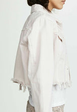 Load image into Gallery viewer, J Brand Jacket Womens Medium Trucker Oversized Cropped Pink Denim Raw Hem
