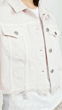 Load image into Gallery viewer, J Brand Jacket Womens Medium Trucker Oversized Cropped Pink Denim Raw Hem