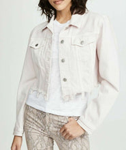 Load image into Gallery viewer, J Brand Jacket Womens Medium Trucker Oversized Cropped Pink Denim Raw Hem