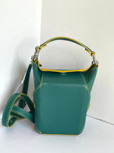 Load image into Gallery viewer, Jeff Wan Crossbody Womens Lunch Box 11 Green Leather Top Handle Mini Bag