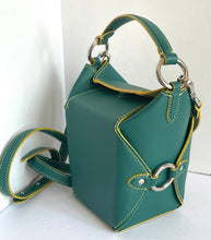 Load image into Gallery viewer, Jeff Wan Crossbody Womens Lunch Box 11 Green Leather Top Handle Mini Bag