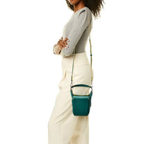 Load image into Gallery viewer, Jeff Wan Crossbody Womens Lunch Box 11 Green Leather Top Handle Mini Bag