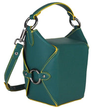 Load image into Gallery viewer, Jeff Wan Crossbody Womens Lunch Box 11 Green Leather Top Handle Mini Bag