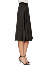 Load image into Gallery viewer, Jill Stuart Women's A-Line Knee Length Black Satin Cocktail Skirt - 8