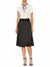 Load image into Gallery viewer, Jill Stuart Women's A-Line Knee Length Black Satin Cocktail Skirt - 8