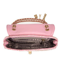 Load image into Gallery viewer, Karl Lagerfeld Shoulder Bag Womens Pink Agyness Boucle Quilted Flap Turnlock