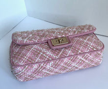 Load image into Gallery viewer, Karl Lagerfeld Shoulder Bag Womens Pink Agyness Boucle Quilted Flap Turnlock