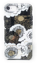Load image into Gallery viewer, Kate Spade iPhone 8, 7, 6, 6s Case Floral Hardshell Bumper Black/Gold/Wh