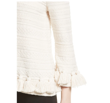 Load image into Gallery viewer, Kate spade textured cotton pullover with tonal tassels for women