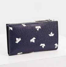 Load image into Gallery viewer, Kate Spade Wallet Womens Bifold ID Spencer Boats Slim Blue Vegan Leather, Box