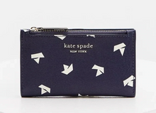 Load image into Gallery viewer, Kate Spade Wallet Womens Bifold ID Spencer Boats Slim Blue Vegan Leather, Box