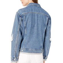 Load image into Gallery viewer, Levis Ex-Boyfriend Distressed Destroy Retro Trucker Denim Blue Women's Jacket