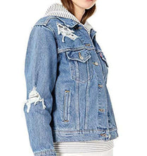 Load image into Gallery viewer, Levis Ex-Boyfriend Distressed Destroy Retro Trucker Denim Blue Women's Jacket