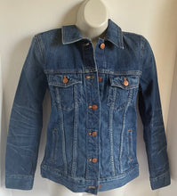 Load image into Gallery viewer, Madewell Jacket Womens Extra Small Blue Denim Distressed Cotton Relaxed Fit