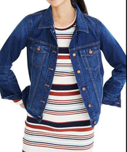 Load image into Gallery viewer, Madewell Jacket Womens Extra Small Blue Denim Distressed Cotton Relaxed Fit