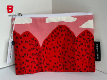 Load image into Gallery viewer, Marimekko Pouch Womens Mansikkavuoret Print Red Cotton Makeup Case