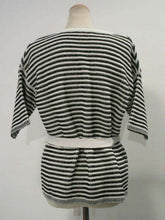Load image into Gallery viewer, Max Mara Weekend Womens V-Neck Wrap Short Sleeve Stripe Belted Cardigan XS