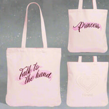 Load image into Gallery viewer, Tote 90's Nostalgia Randi Bergman Pink Princess Heart Crystal Organic Cotton