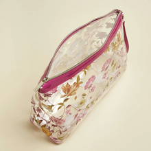 Load image into Gallery viewer, Ted Baker Makeup Bag Womens Large Floral Vinyl Toiletry Clear Pink Pouch