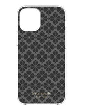 Load image into Gallery viewer, Kate Spade iPhone 12 and 12PRO Glitter Spade Flower Hardshell Black Case **