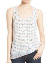 Load image into Gallery viewer, Joie Women's Rain Sleeveless Scoop Neck Silk Butterfly White Tank Top - XS
