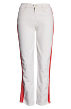 Load image into Gallery viewer, Mother Dazzler Racer Stripe Mid Rise Crop Jeans Womens 25 White Pant