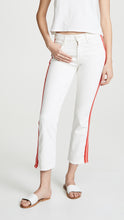 Load image into Gallery viewer, Mother Dazzler Racer Stripe Mid Rise Crop Jeans Womens 25 White Pant