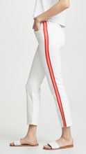 Load image into Gallery viewer, Mother Dazzler Racer Stripe Mid Rise Crop Jeans Womens 25 White Pant