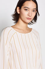 Load image into Gallery viewer, Joie Women’s Gabisa Pinstripe Blouson Asymmetric Hem Off White Dress - 6