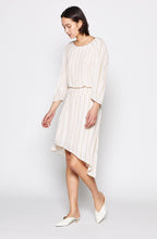 Load image into Gallery viewer, Joie Women’s Gabisa Pinstripe Blouson Asymmetric Hem Off White Dress - 6