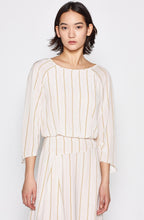 Load image into Gallery viewer, Joie Women’s Gabisa Pinstripe Blouson Asymmetric Hem Off White Dress - 6